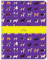 Thumbnail for Personalized Dogs Notebook XVII - Purple Background - Ribbon Nameplate - Front View