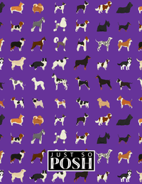 Thumbnail for Personalized Dogs Notebook XVII - Purple Background - Square Nameplate - Back View
