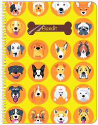 Thumbnail for Personalized Dogs Notebook XVIII - Yellow Background - Front View