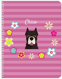 Thumbnail for Personalized Dogs Notebook XIX - Pink Background - American Staffordshire Terrier - Front View