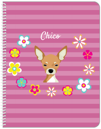 Thumbnail for Personalized Dogs Notebook XIX - Pink Background - Chihuahua - Front View