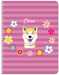 Thumbnail for Personalized Dogs Notebook XIX - Pink Background - Shiba Inu - Front View