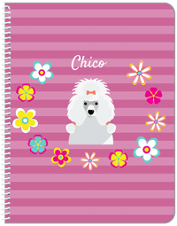Thumbnail for Personalized Dogs Notebook XIX - Pink Background - Poodle - Front View