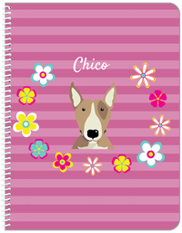 Thumbnail for Personalized Dogs Notebook XIX - Pink Background - Bull Terrier - Front View