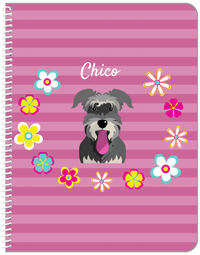 Thumbnail for Personalized Dogs Notebook XIX - Pink Background - Schnauzer - Front View