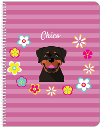 Thumbnail for Personalized Dogs Notebook XIX - Pink Background - Rottweiler - Front View