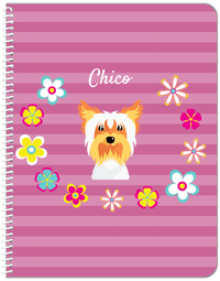 Thumbnail for Personalized Dogs Notebook XIX - Pink Background - Yorkie - Front View