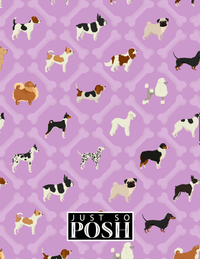 Thumbnail for Personalized Dogs Notebook XXI - Purple Background - Circle Ribbon Nameplate - Back View