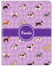 Thumbnail for Personalized Dogs Notebook XXI - Purple Background - Circle Ribbon Nameplate - Front View