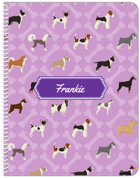 Thumbnail for Personalized Dogs Notebook XXI - Purple Background - Decorative Rectangle Nameplate - Front View
