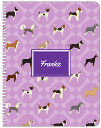 Thumbnail for Personalized Dogs Notebook XXI - Purple Background - Rectangle Nameplate - Front View