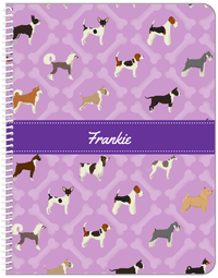 Thumbnail for Personalized Dogs Notebook XXI - Purple Background - Ribbon Nameplate - Front View