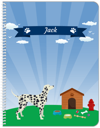 Thumbnail for Personalized Dogs Notebook XXII - Blue Background - Dalmatian - Front View