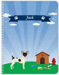 Thumbnail for Personalized Dogs Notebook XXII - Blue Background - Toy Fox Terrier - Front View