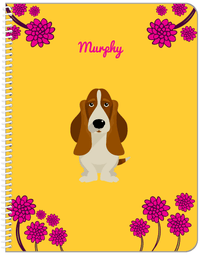 Thumbnail for Personalized Dogs Notebook XXIII - Yellow Background - Basset Hound - Front View