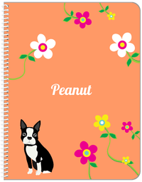 Thumbnail for Personalized Dogs Notebook XXV - Orange Background - Boston Terrier - Front View