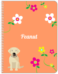 Thumbnail for Personalized Dogs Notebook XXV - Orange Background - Labrador Retriever - Front View