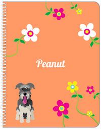 Thumbnail for Personalized Dogs Notebook XXV - Orange Background - Schnauzer - Front View