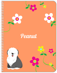 Thumbnail for Personalized Dogs Notebook XXV - Orange Background - Sheep Dog - Front View