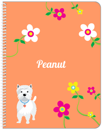 Thumbnail for Personalized Dogs Notebook XXV - Orange Background - Westie - Front View