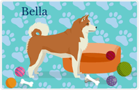 Thumbnail for Personalized Dogs Placemat I - Akita Inu - Teal Background -  View
