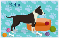 Thumbnail for Personalized Dogs Placemat I - American Staffordshire Terrier - Teal Background -  View