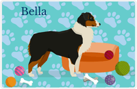 Thumbnail for Personalized Dogs Placemat I - Australian Shepherd - Teal Background -  View