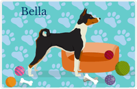 Thumbnail for Personalized Dogs Placemat I - Basenji - Teal Background -  View