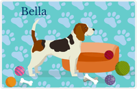 Thumbnail for Personalized Dogs Placemat I - Beagle - Teal Background -  View