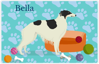 Thumbnail for Personalized Dogs Placemat I - Borzoi - Teal Background -  View