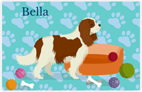 Thumbnail for Personalized Dogs Placemat I - Cavalier King Charles - Teal Background -  View