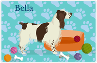 Thumbnail for Personalized Dogs Placemat I - English Springer Spaniel - Teal Background -  View