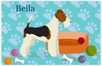 Thumbnail for Personalized Dogs Placemat I - Fox Terrier - Teal Background -  View