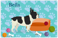 Thumbnail for Personalized Dogs Placemat I - French Bulldog - Teal Background -  View