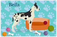 Thumbnail for Personalized Dogs Placemat I - Great Dane - Teal Background -  View