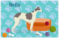 Thumbnail for Personalized Dogs Placemat I - Greyhound - Teal Background -  View