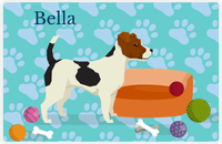 Thumbnail for Personalized Dogs Placemat I - Jack Russell Terrier - Teal Background -  View