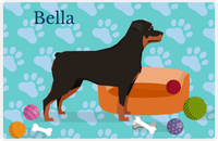Thumbnail for Personalized Dogs Placemat I - Rottweiler - Teal Background -  View
