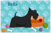Thumbnail for Personalized Dogs Placemat I - Scottish Terrier - Teal Background -  View