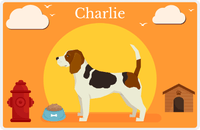 Thumbnail for Personalized Dogs Placemat II - Beagle - Orange Background -  View