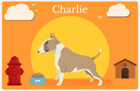 Thumbnail for Personalized Dogs Placemat II - Bull Terrier - Orange Background -  View