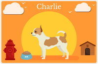 Thumbnail for Personalized Dogs Placemat II - Chihuahua - Orange Background -  View