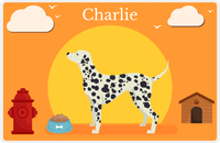 Thumbnail for Personalized Dogs Placemat II - Dalmatian - Orange Background -  View