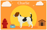 Thumbnail for Personalized Dogs Placemat II - Jack Russell Terrier - Orange Background -  View