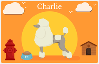Thumbnail for Personalized Dogs Placemat II - Poodle - Orange Background -  View