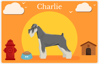 Thumbnail for Personalized Dogs Placemat II - Schnauzer - Orange Background -  View