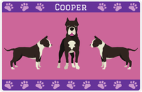 Thumbnail for Personalized Dogs Placemat III - American Staffordshire Terrier - Purple Background -  View