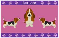 Thumbnail for Personalized Dogs Placemat III - Basset Hound - Purple Background -  View