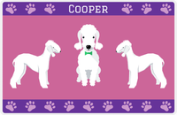 Thumbnail for Personalized Dogs Placemat III - Bedlington Terrier - Purple Background -  View