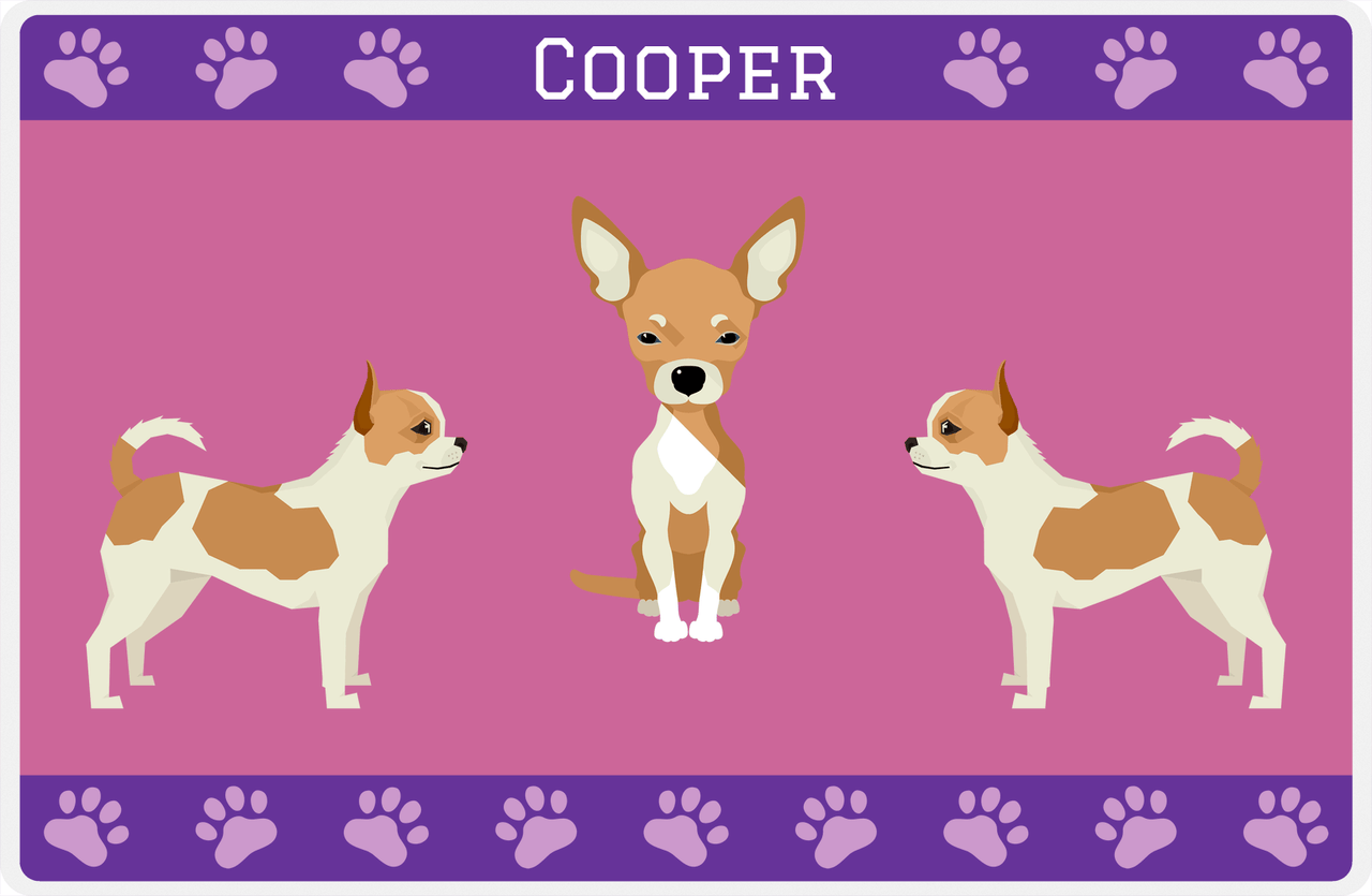 Personalized Dogs Placemat III - Chihuahua - Purple Background -  View